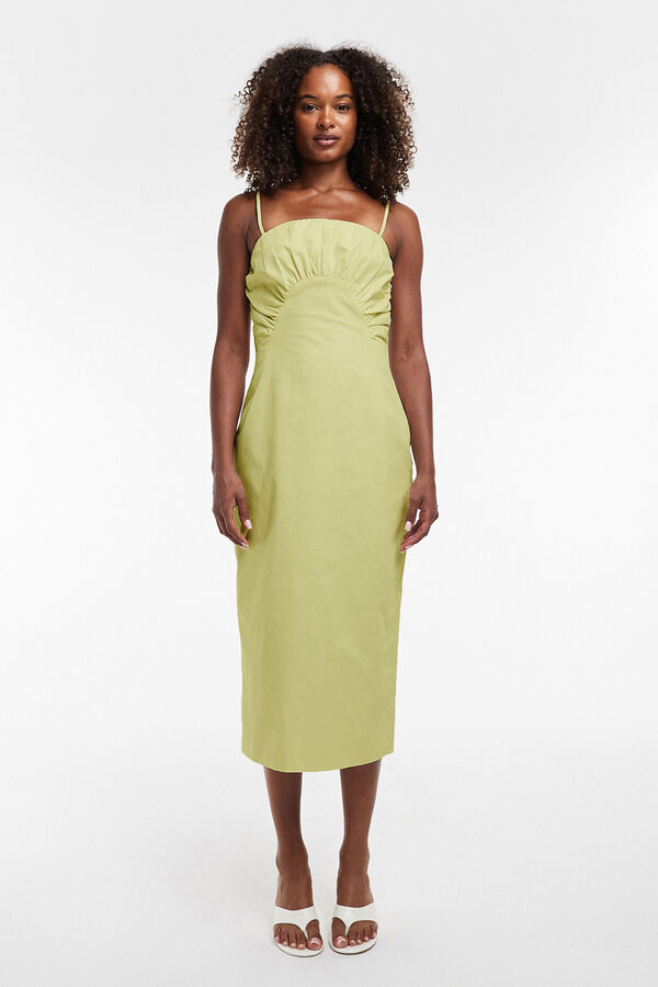 Topshop Strappy midi dress green