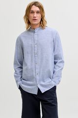 Jack & Jones Mandarin collar regular fit shirt blue