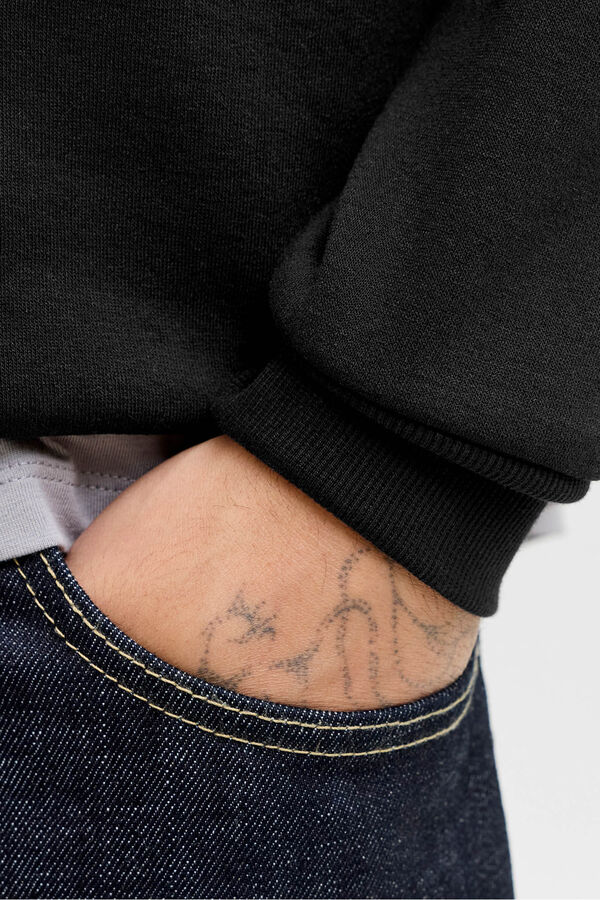 Jack & Jones Sudadera básica cuello redondo negro