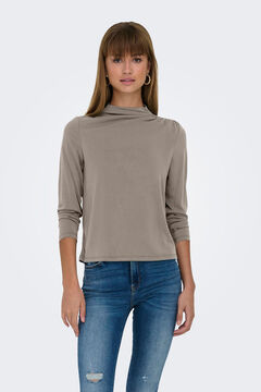 Springfield Long-sleeved top with a high neck brown