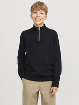 Jack & Jones Junior Sweater with zip fastening neck Crna