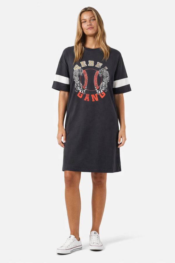 Noisy May Printed midi dress grey