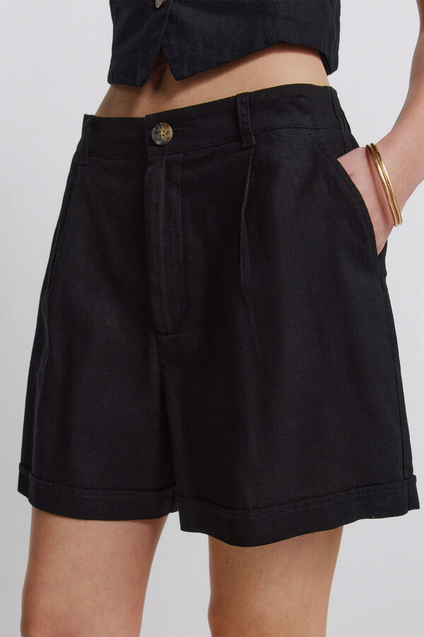 Springfield Cal&ccedil;&otilde;es de linho preto