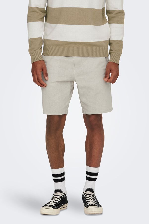 Only & Sons Linen Bermuda shorts grey