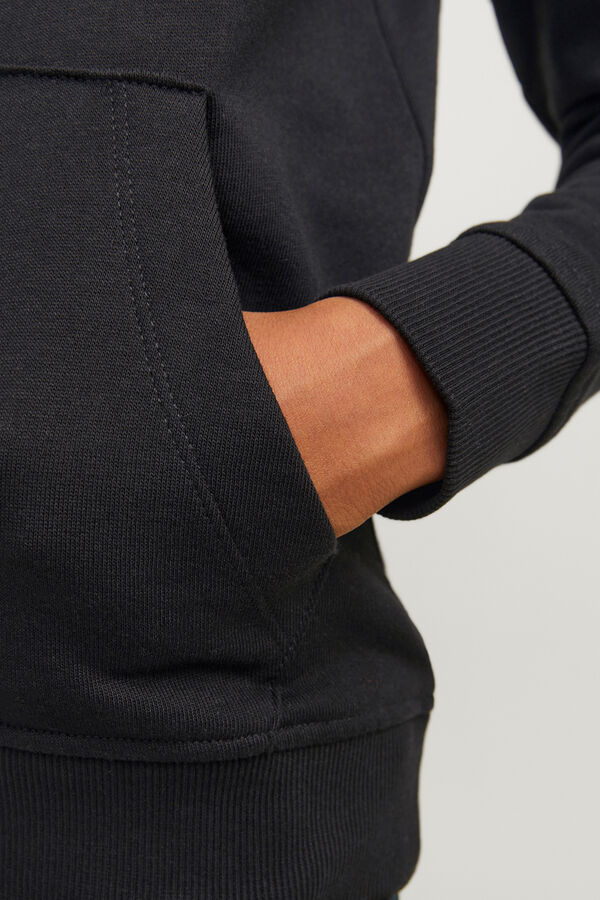 Jack & Jones Junior Fleece hood sweatshirt  Crna