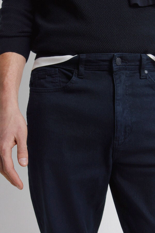 Springfield Pantalon 5 poches d&eacute;lav&eacute; slim fit bleu