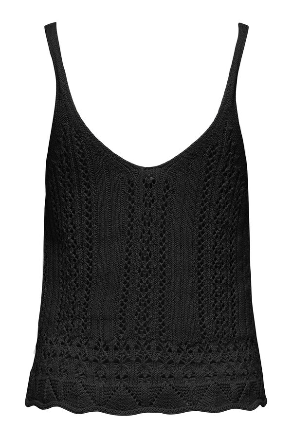Only crochet straps top black
