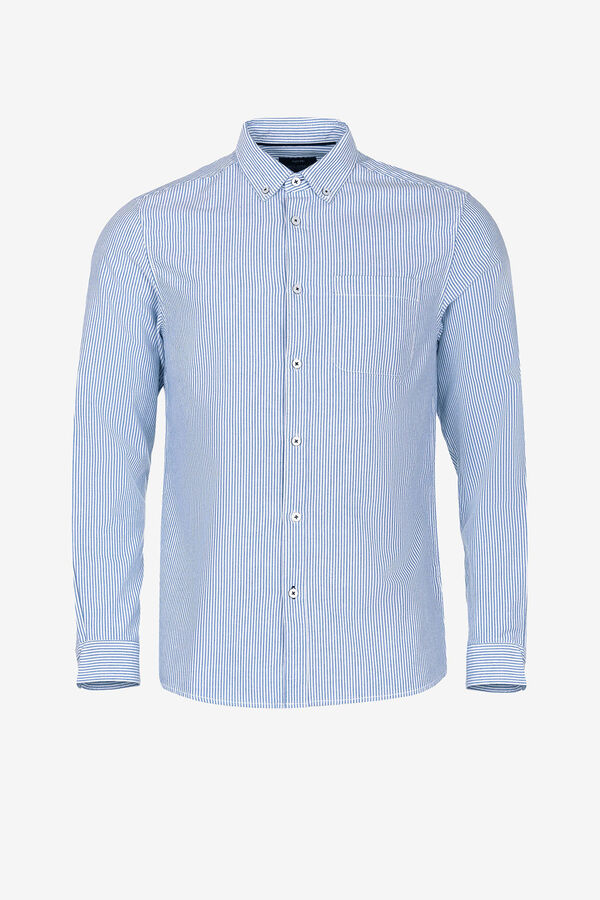 Tiffosi Regular Fit Oxford Striped Shirt blue