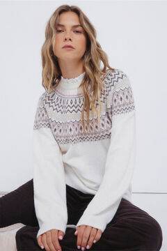 Springfield Džemper sa žakard rubom i kombinovanim kragna