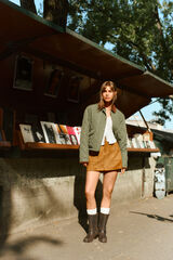 Springfield Short suede skirt nude