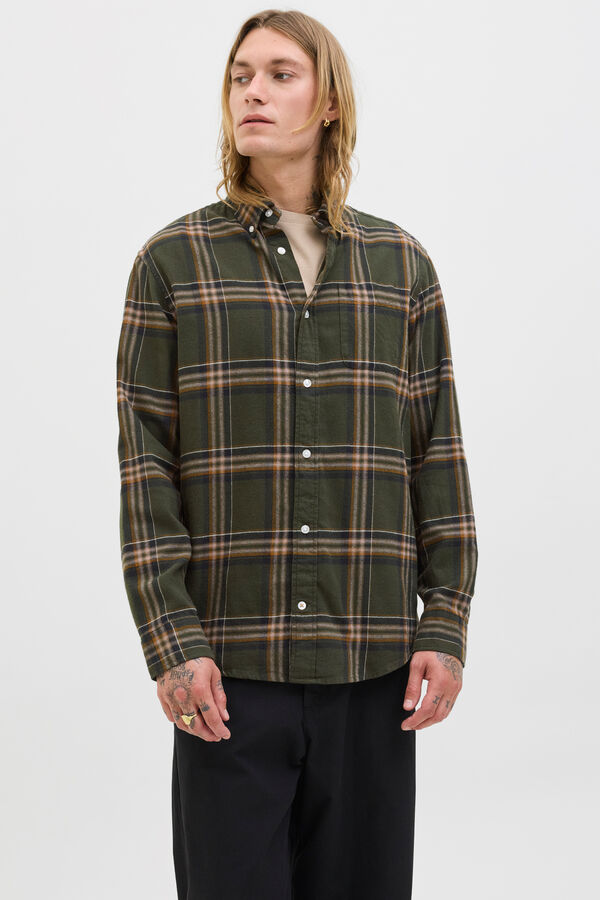 Jack & Jones Regular fit checked shirt vert