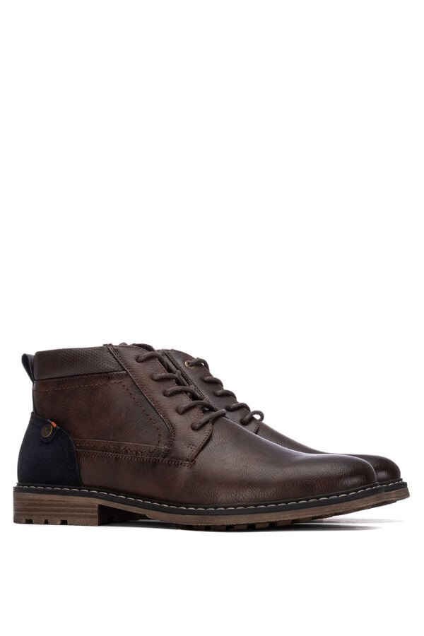 XTI Faux leather heeled ankle boot brown