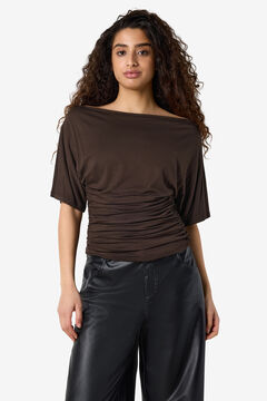 Noisy May Top drapeado off shoulder