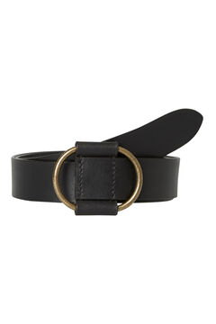 Springfield Leather belt with round buckle black