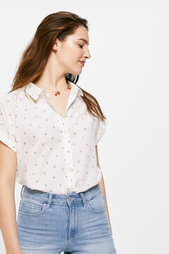 Springfield Printed cotton blouse ocher
