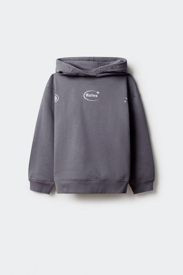 Springfield Kids Sweatshirt "Abrace a bagun&ccedil;a" para capuz cinzento