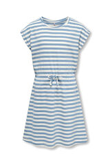 Only Girls Vestido marinero a rayas de manga corta azul