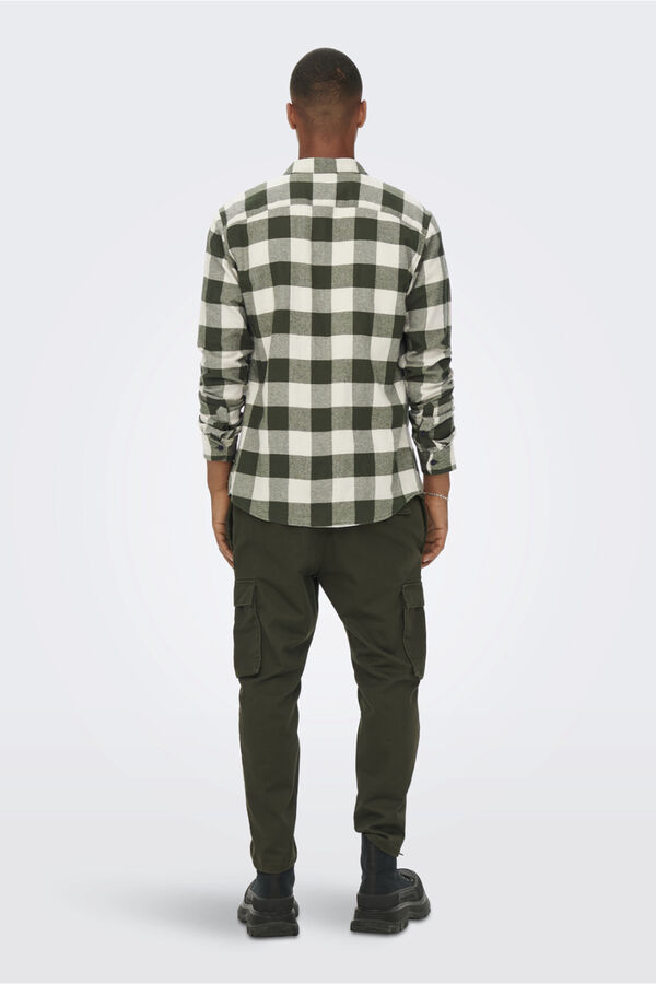 Springfield Men's long sleeve sleeved checkered shirt zelena