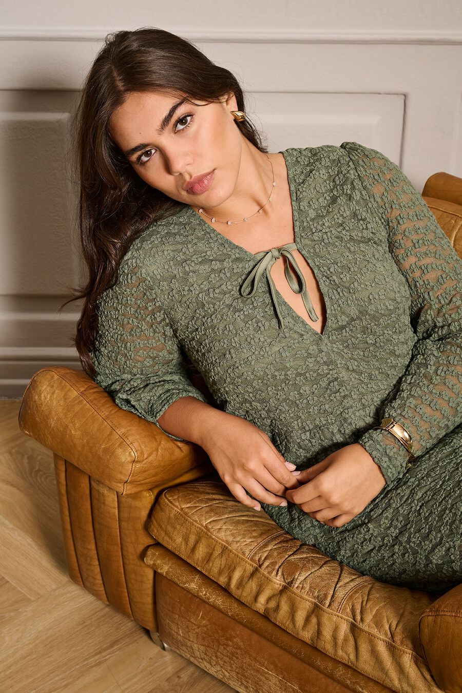 Blusa de encaje talla grande