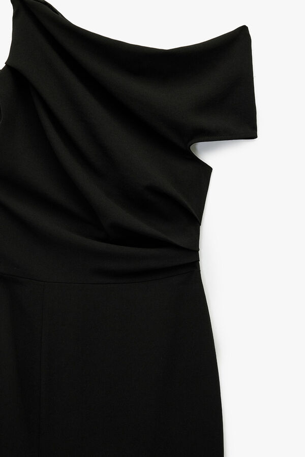 Koton Vestido midi drapeado negro