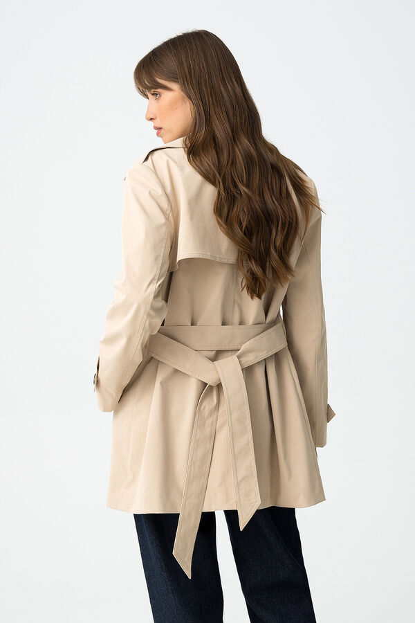 Tiffosi Gabardina regular com cinto bege