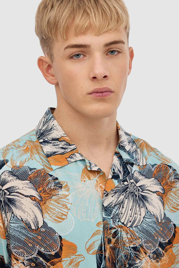 Springfield Camisa flores marinho mistura