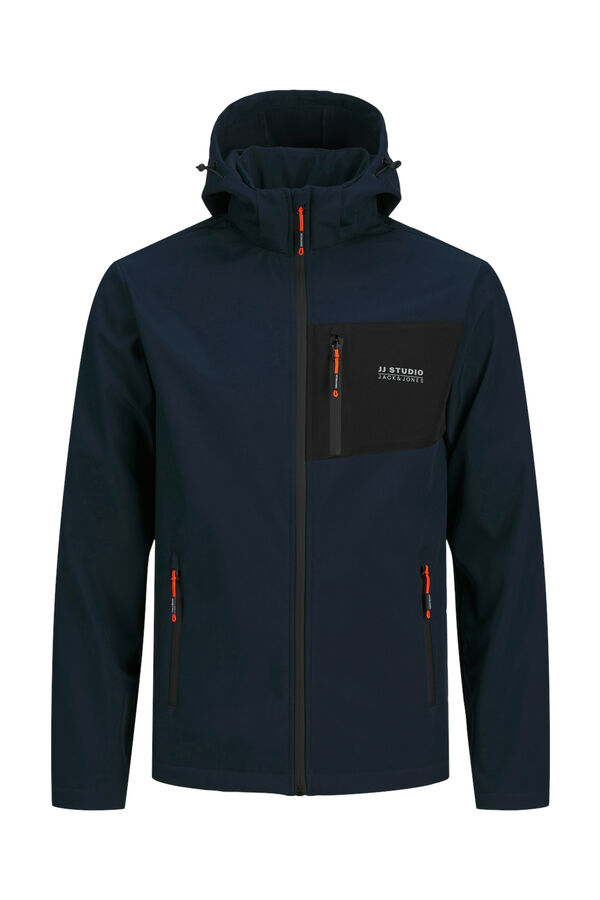 Softshell Jack And Jones Blaue Jacke Windjacke Mit Kapuze Jacken
