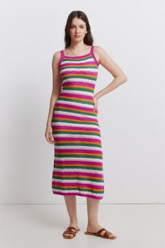 Springfield Mehrfarbiges Strick-Midi-Kleid