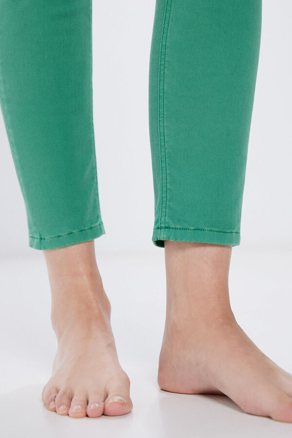 Springfield Jeans Slim Cropped Cor verde