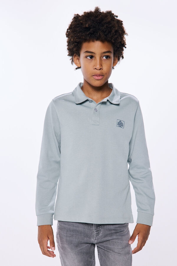 Springfield Boy's tree long sleeve polo blue