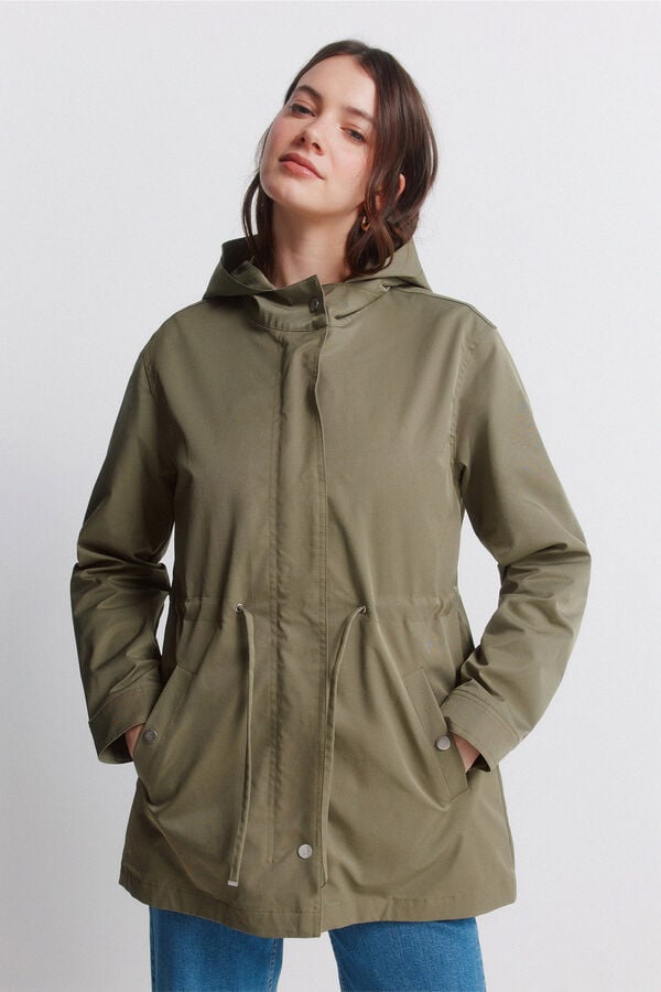 Springfield Hooded water-repellent parka beige