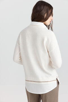 Springfield Shirt-style mixed fabric jumper