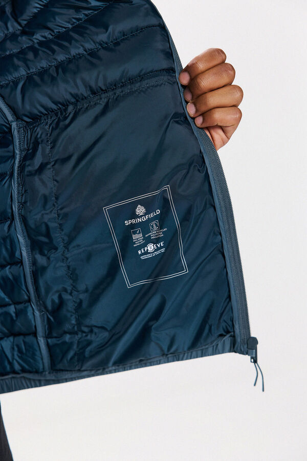 Springfield Quilted hooded jacket acqua