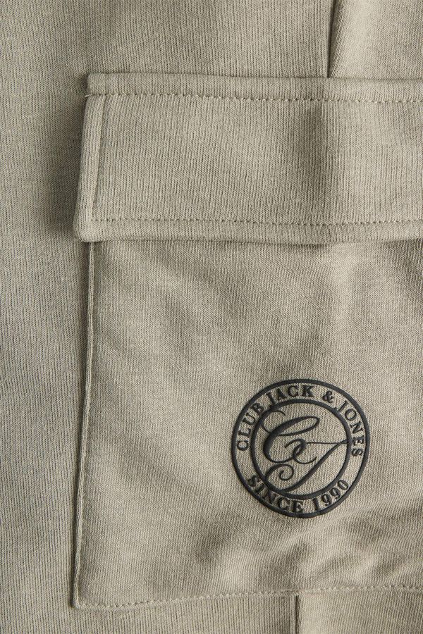 Jack & Jones Regular fit fleece cargo Bermuda shorts grey
