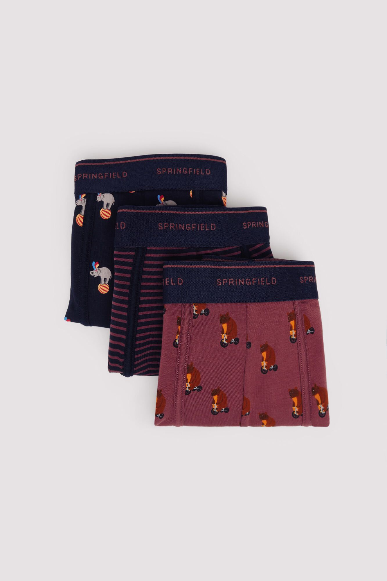 Springfield Pack of 3 animal and striped boxers