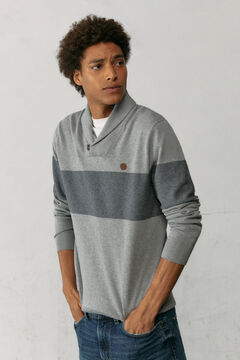 Springfield Pull col montant jacquard gris