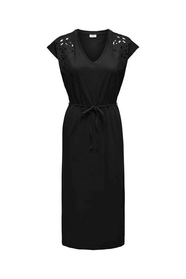 Springfield Midi-Kleid V-Ausschnitt schwarz