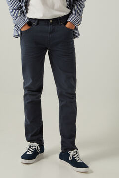 Springfield Slim fit washed 5-pocket trousers steel blue