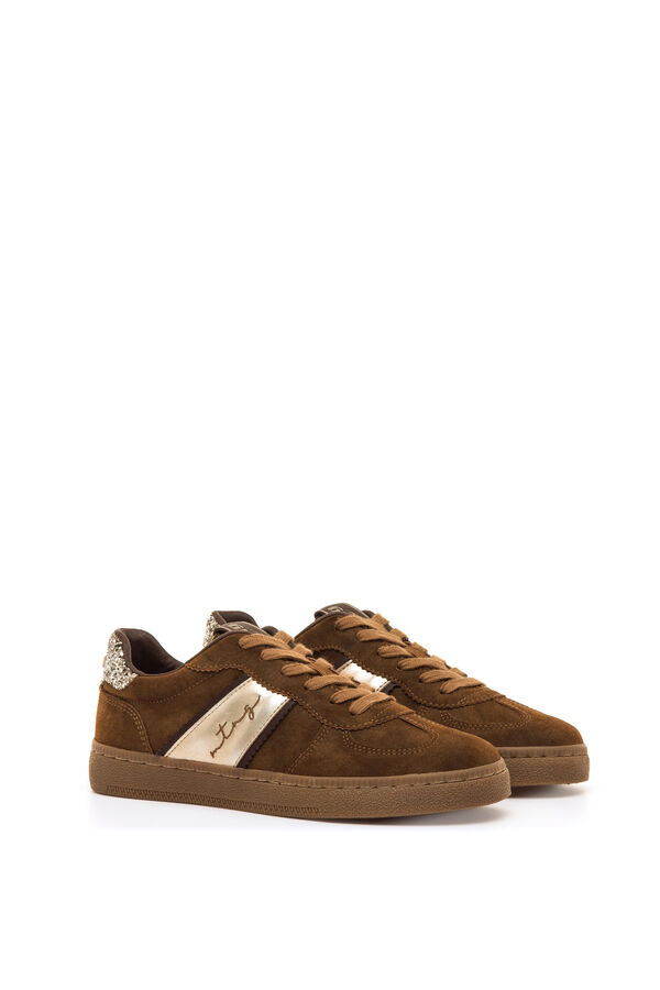 MTNG Metallic casual sneakers nude