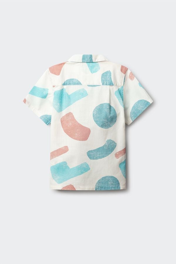 Springfield Kids Camisa de manga curta pinceladas para menino bege