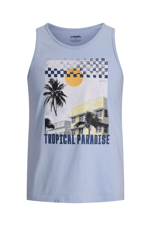 JJ REBEL Printed vest top blue