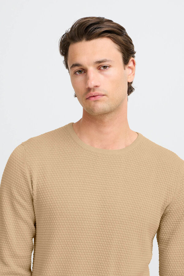 Blend Camisola de gola redonda bege