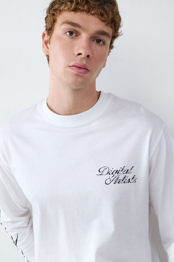 Balmohk long sleeve print t-shirt white