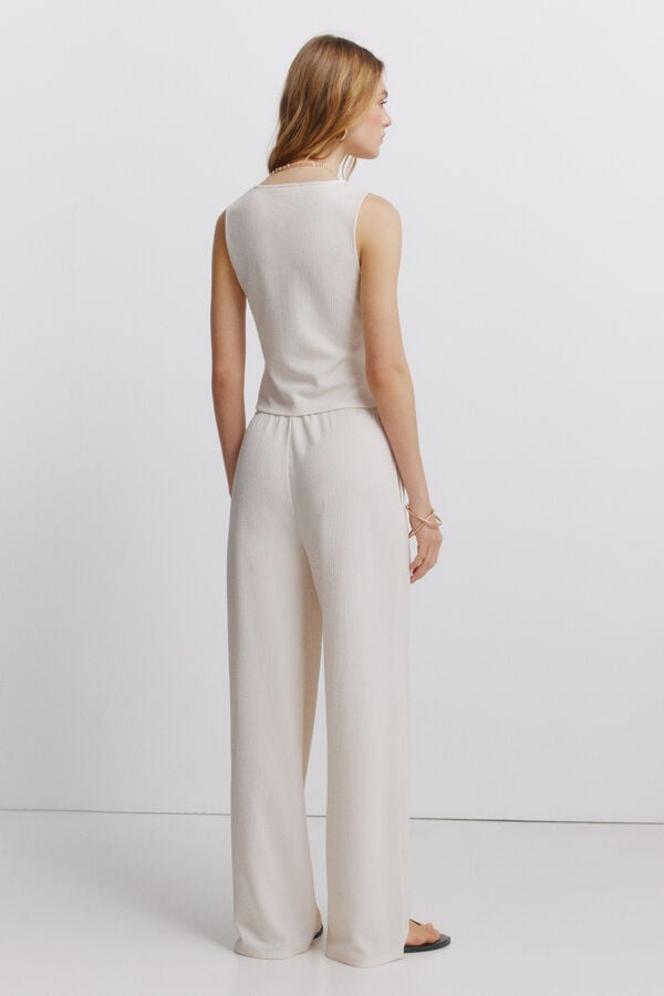 Springfield Drawstring long trousers beige