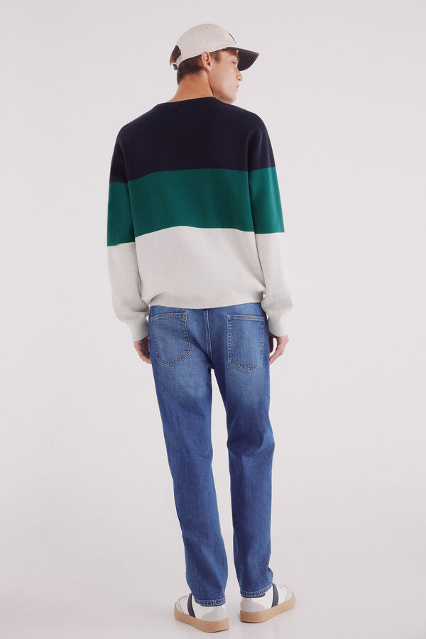 Springfield Slim fit micro-printed chinos pants blue