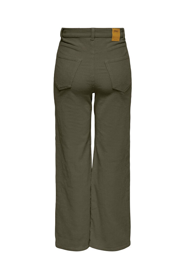Springfield High waist corduroy trousers green
