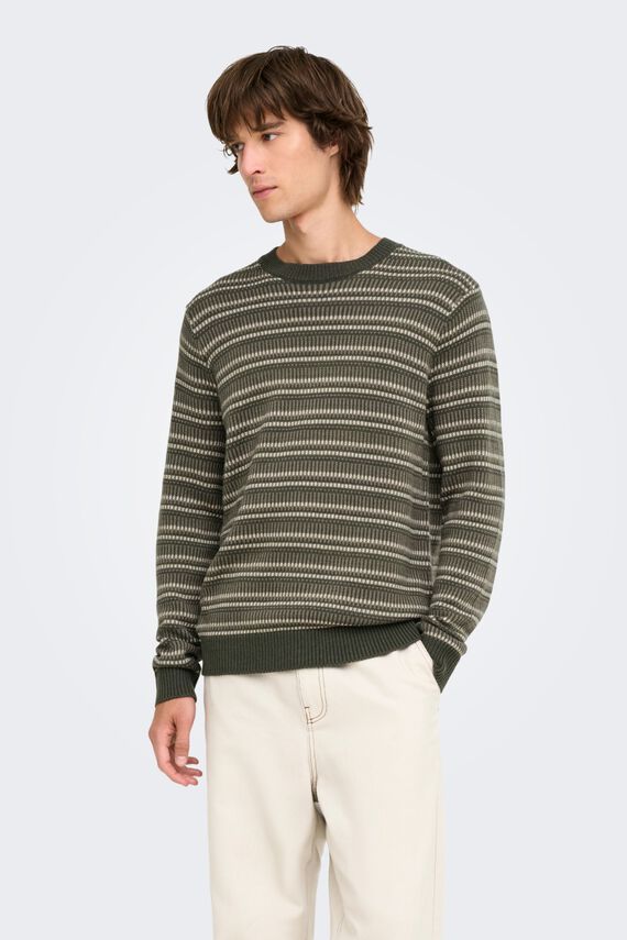 Jersey texturizado cuello redondo