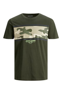 Springfield T-shirt estampado camuflagem verde