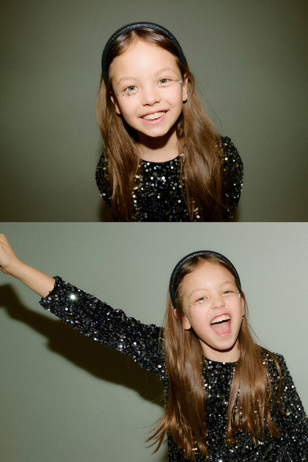 Vero Moda Girl Short sequinned dress  noir