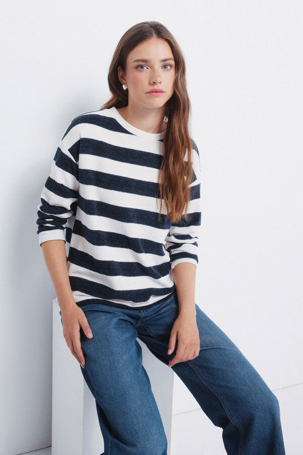 Springfield Striped chenille jumper blue